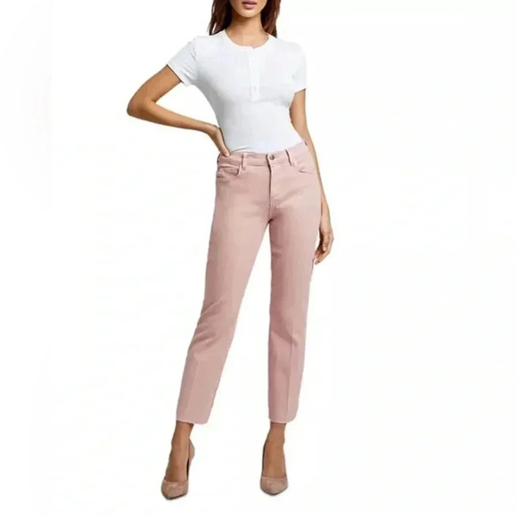 L'AGENCE Sada High Rise Cropped Straight Jeans in Dusty Pink Sz 28, 32 - Picture 10 of 10